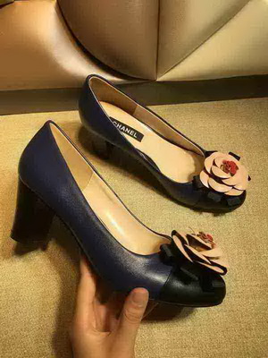 CHANEL Shallow mouth Block heel Shoes Women--027